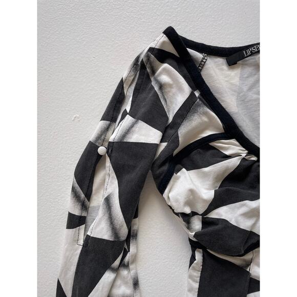 LIP SERVICE Geometric Long Sleeve / Size S/M / Bodycon / Goth Punk Japan - Picture 6 of 8